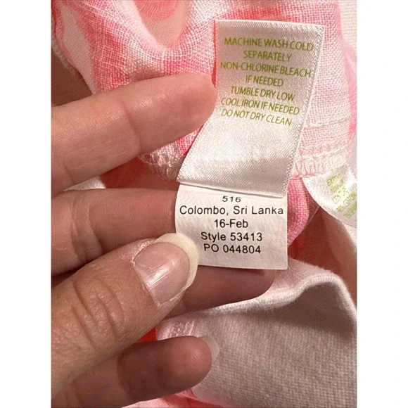 Lilly Pulitzer The Beach Pant Womens Size Small Pink Colorful Hippie Linen - Picture 14 of 16